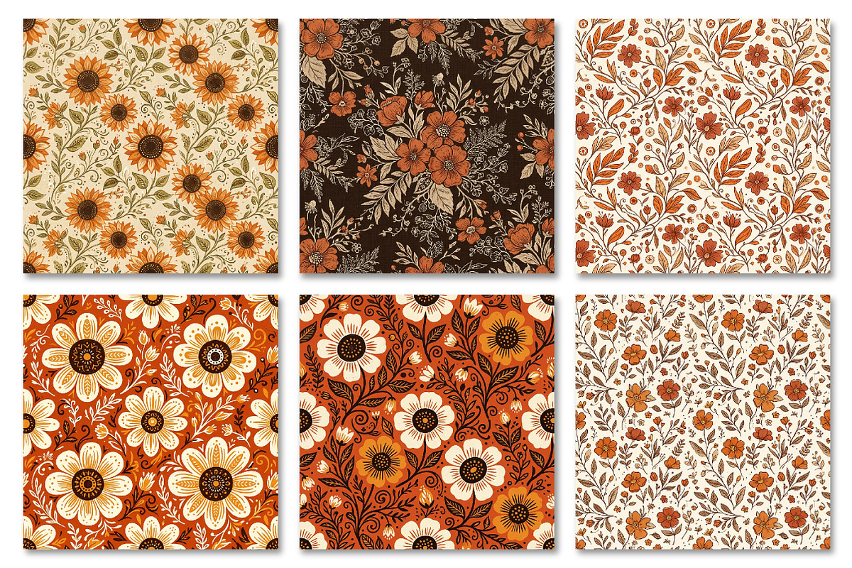 Autumn Floral Digital Paper, a Texture Graphic by Dream Creation (Photo 7 of 7)