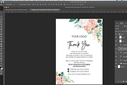 Watercolour Thank You Card ID12, a Card Template by AIW SOLUTIONS (Thumbnail 2 of 3)