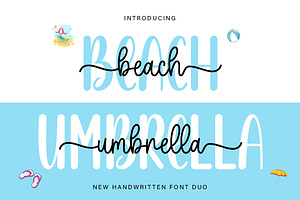 Beach Umbrella Duo, a Script Font by DN Creative