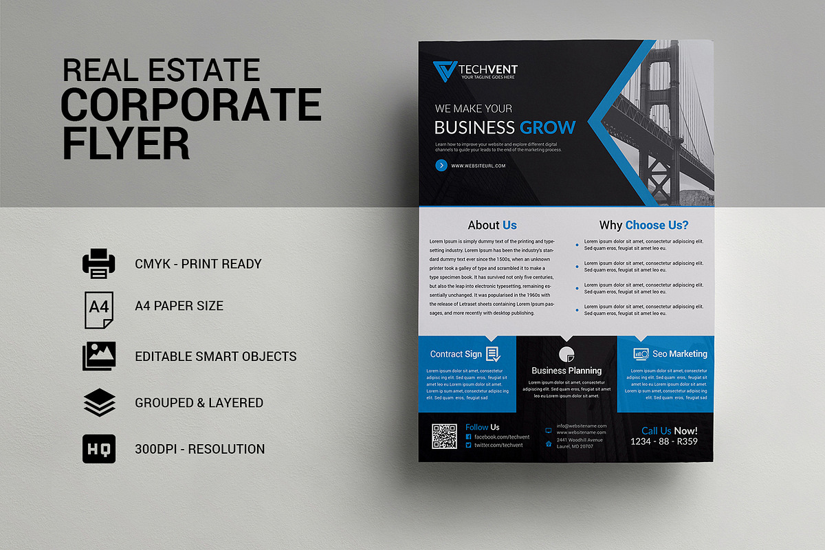 Real Estate Corporate Flyer Template, a Flyer Template by Shahjhan (Photo 1 of 3)