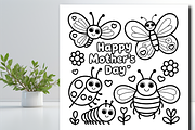 Cute Bugs and Insects Mother's Day, a Seasonal Illustration by Design Zone (Thumbnail 3 of 5)