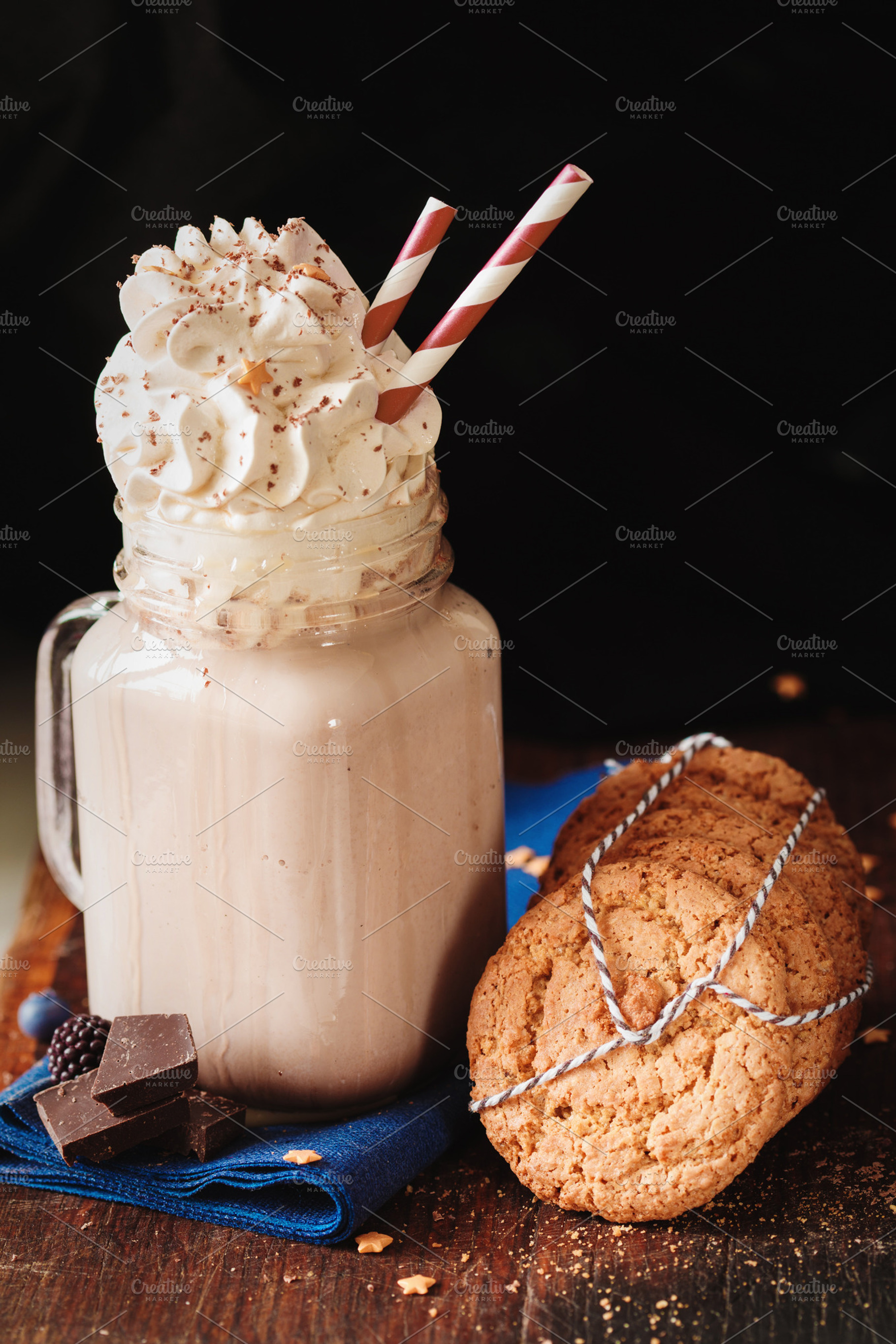 Caramel latte with whipped cream, a Food & Drink Photo by marikasan