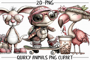Quirky Animals PNG Clipart, an Illustration by Libby Wishes (Thumbnail 1 of 7)