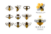 HONEY BEE LOGO & BADGE SET, a Branding & Logo Template by grindstudio (Thumbnail 10 of 13)