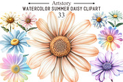 Watercolor Summer Daisy Clipart, an Illustration by designcity5 (Thumbnail 1 of 5)