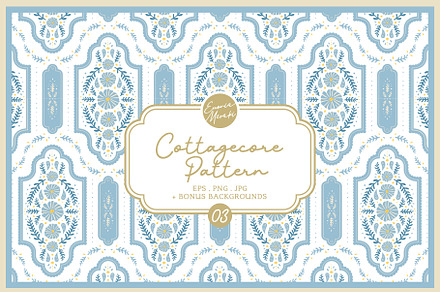 Vintage Folk Floral Patterns 01, a Pattern Graphic by Euonia Meraki