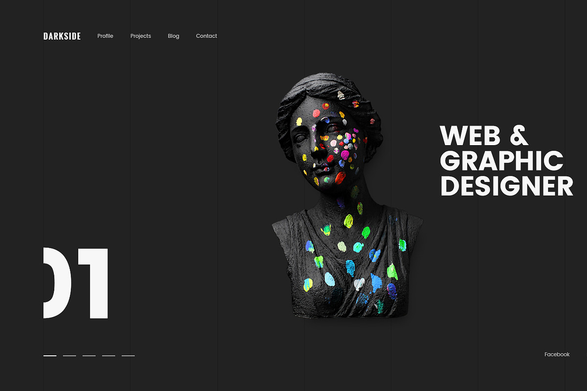 Darkside — Clean & Minimal Portfolio, a Websites & App Template by ScienteCraft (Photo 2 of 20)