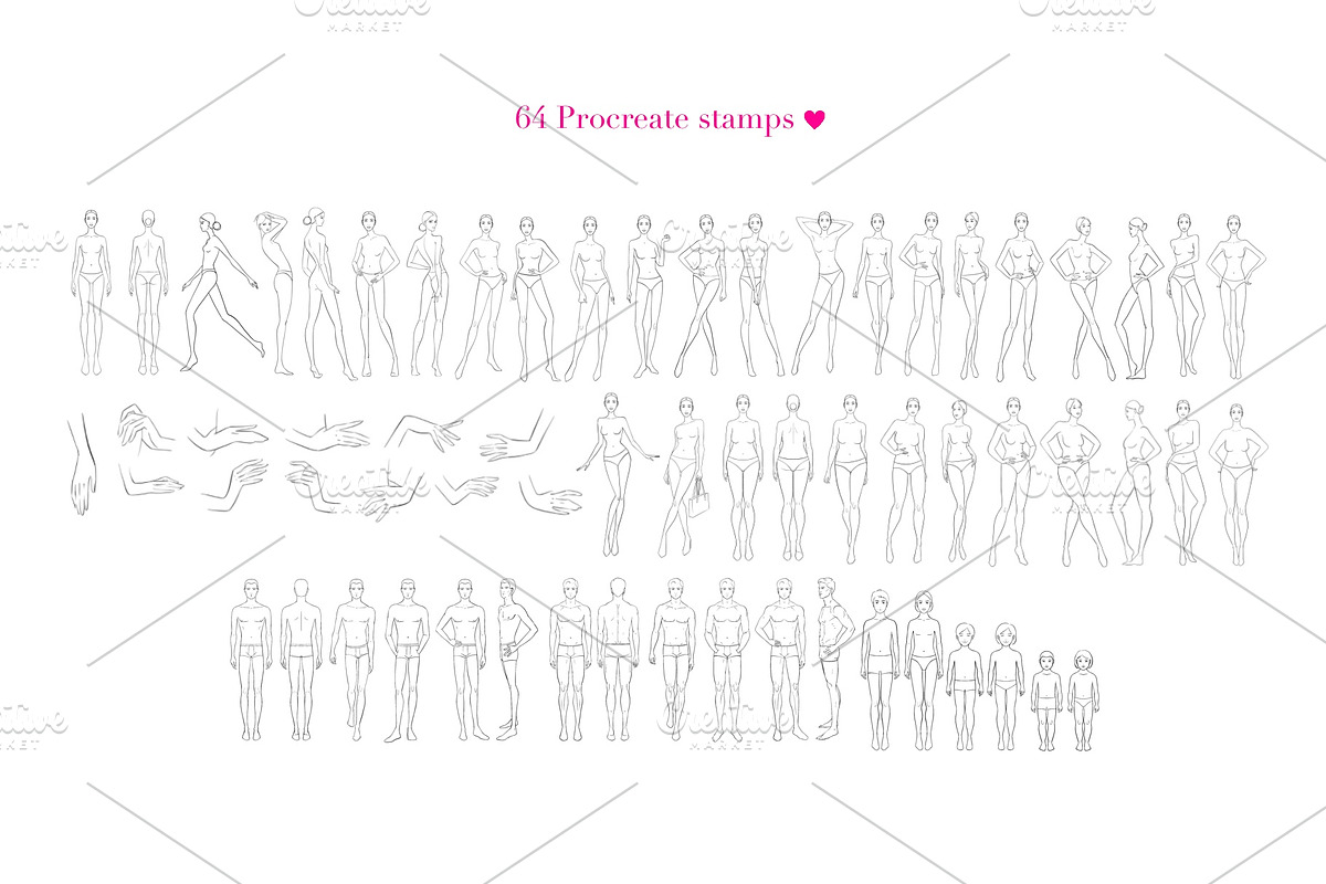 64 Fashion stamps for Procreate, a Brush Add-On by byJuliaKors (Photo 3 of 3)