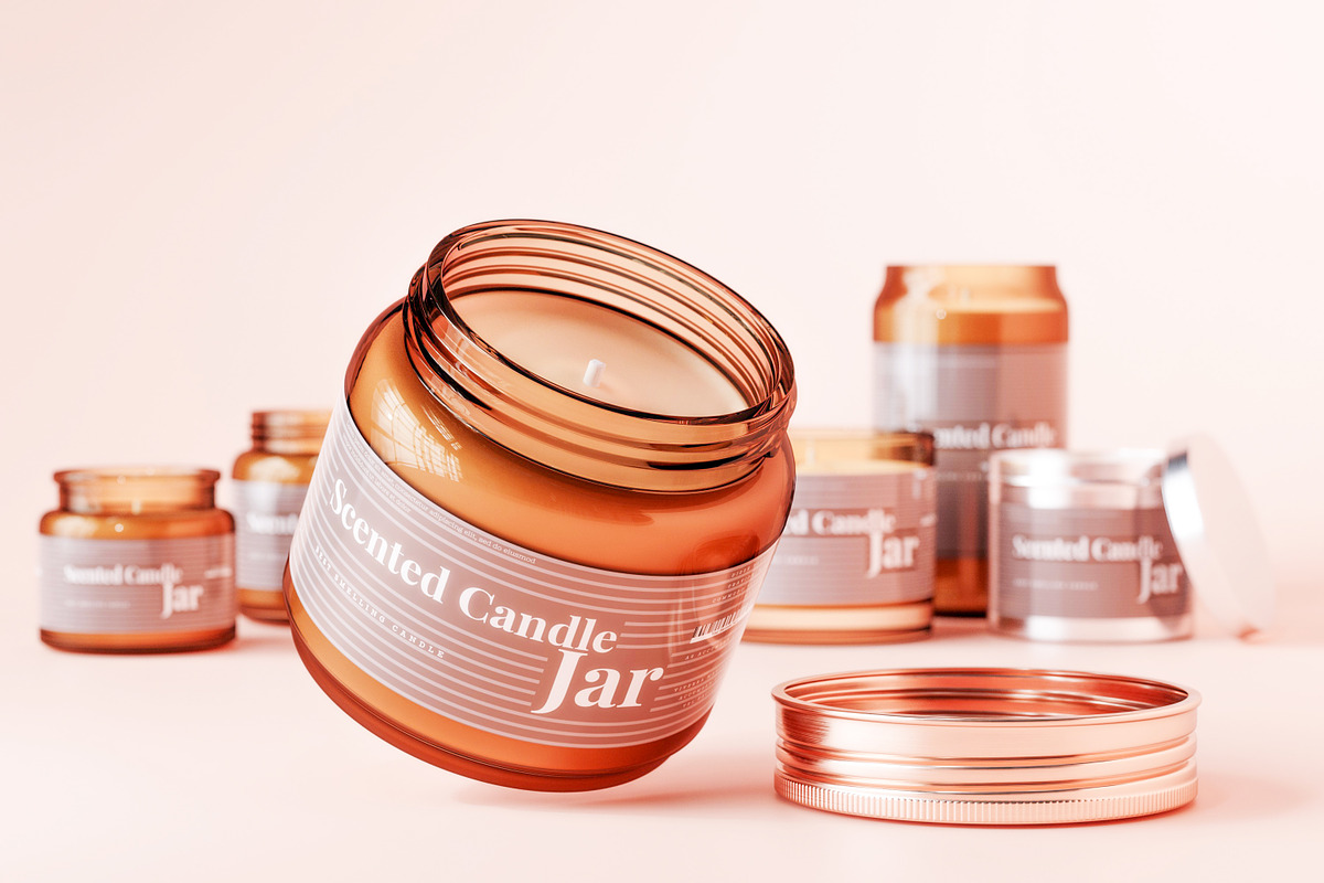 Amber Glass Candle Mockup Bundle, a Packaging Mockup by pmvch (Photo 6 of 135)