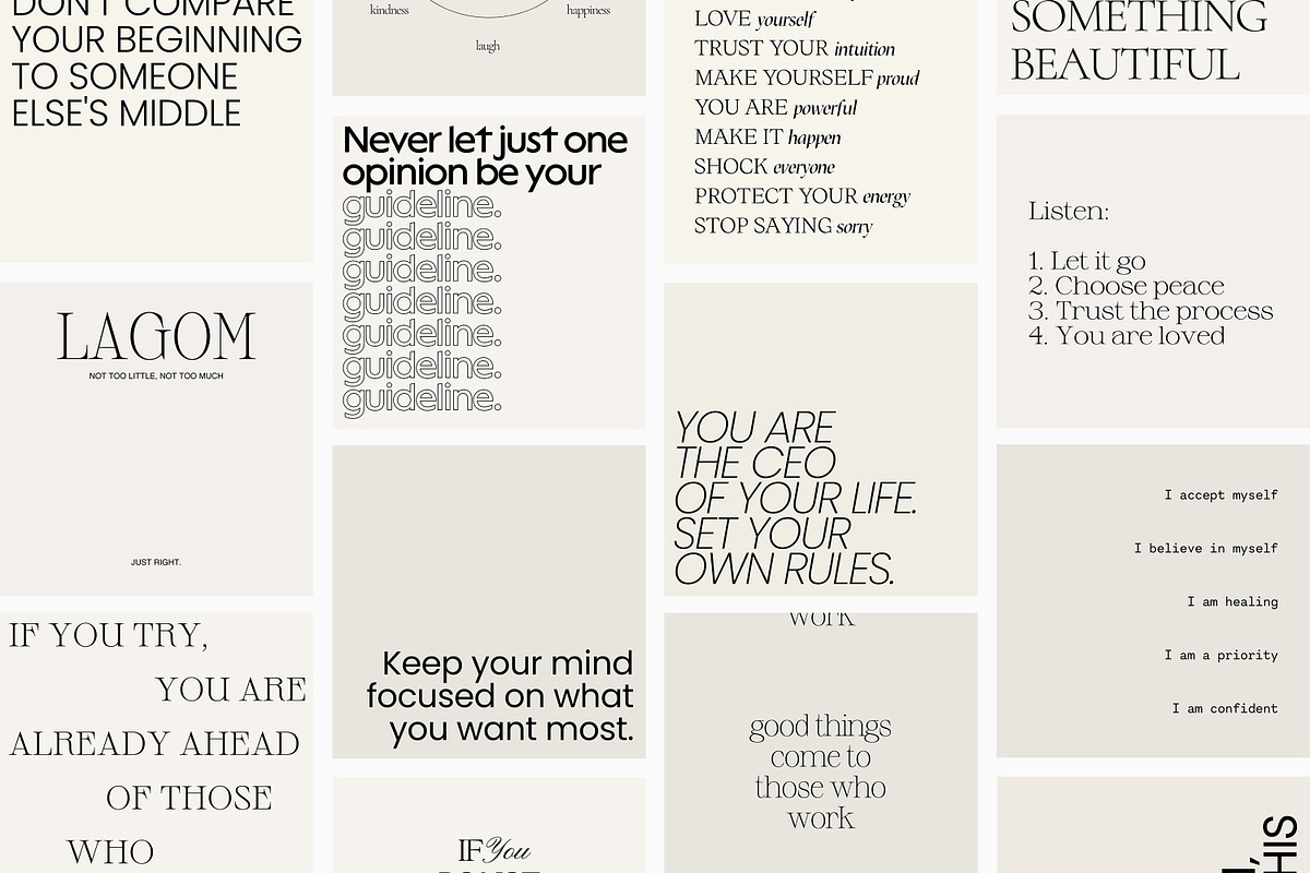 CANVA PS Instagram Quotes Posts, a Social Media Template by Love Radiation Studio (Photo 2 of 16)