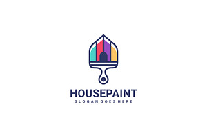 House Painting Logo, a Branding & Logo Template by 3ab2ou