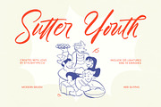 Sutter Youth Modern Brush Font, a Script Font by stylishtype.co (Thumbnail 1 of 20)