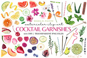 Cocktail Garnishes Clipart Set, a Food Illustration by Maria B. Paints (Thumbnail 1 of 2)
