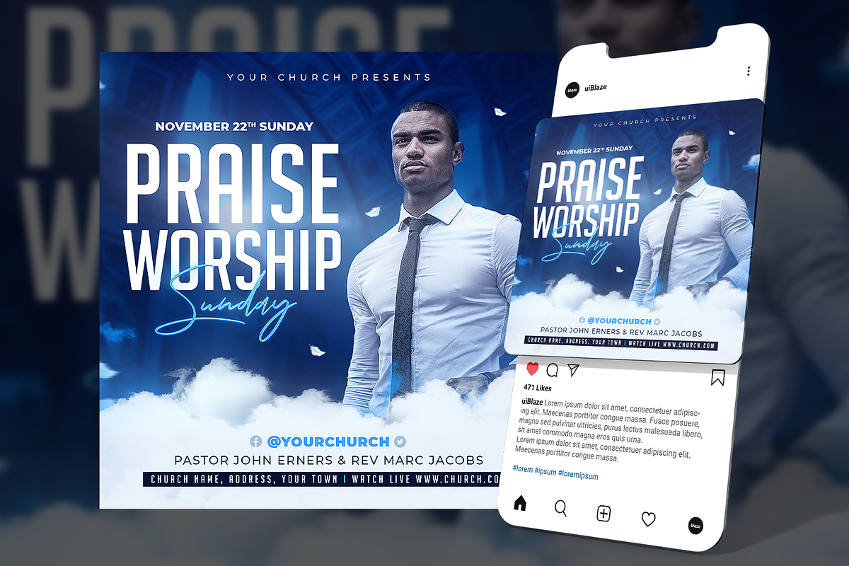Church Flyer Template, a Flyer Template by FLYERHIVE (Photo 2 of 3)