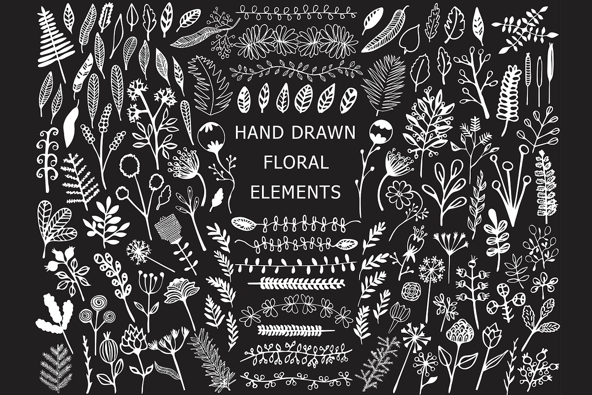 Hand drawn Floral Clipart Collection, a Background Graphic by IRSYART (Photo 10 of 18)