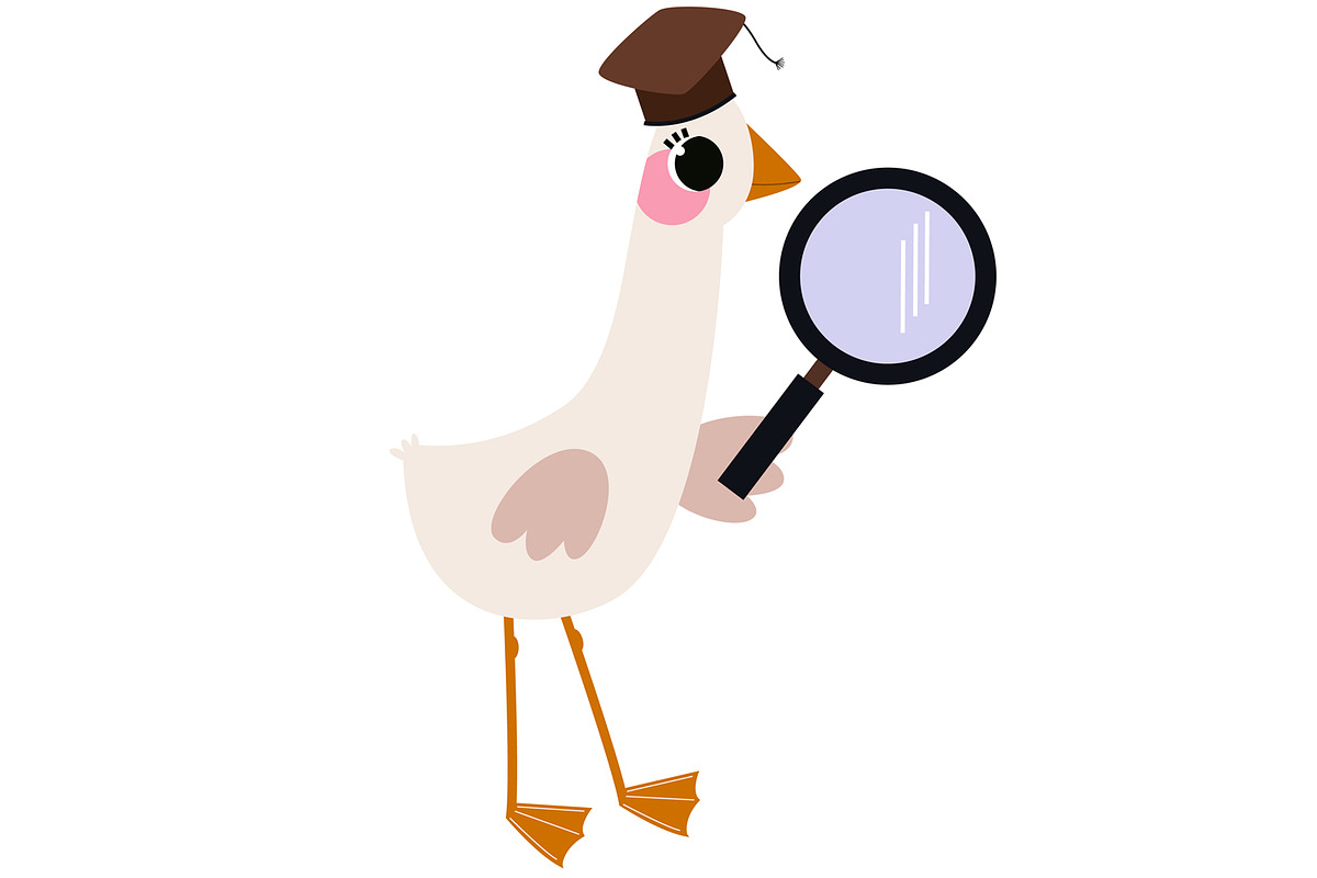 9 Cute Goose & Education Cartoon, an Object Graphic by the_myro (Photo 6 of 10)