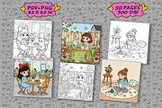Cat Bestie Coloring Book Pages, an Illustration by one-touch (Thumbnail 2 of 15)