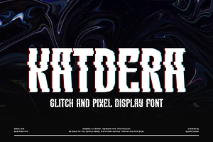 Katdera - Glitch Pixel Font, a Sans Serif Font by Iqsiart Studio