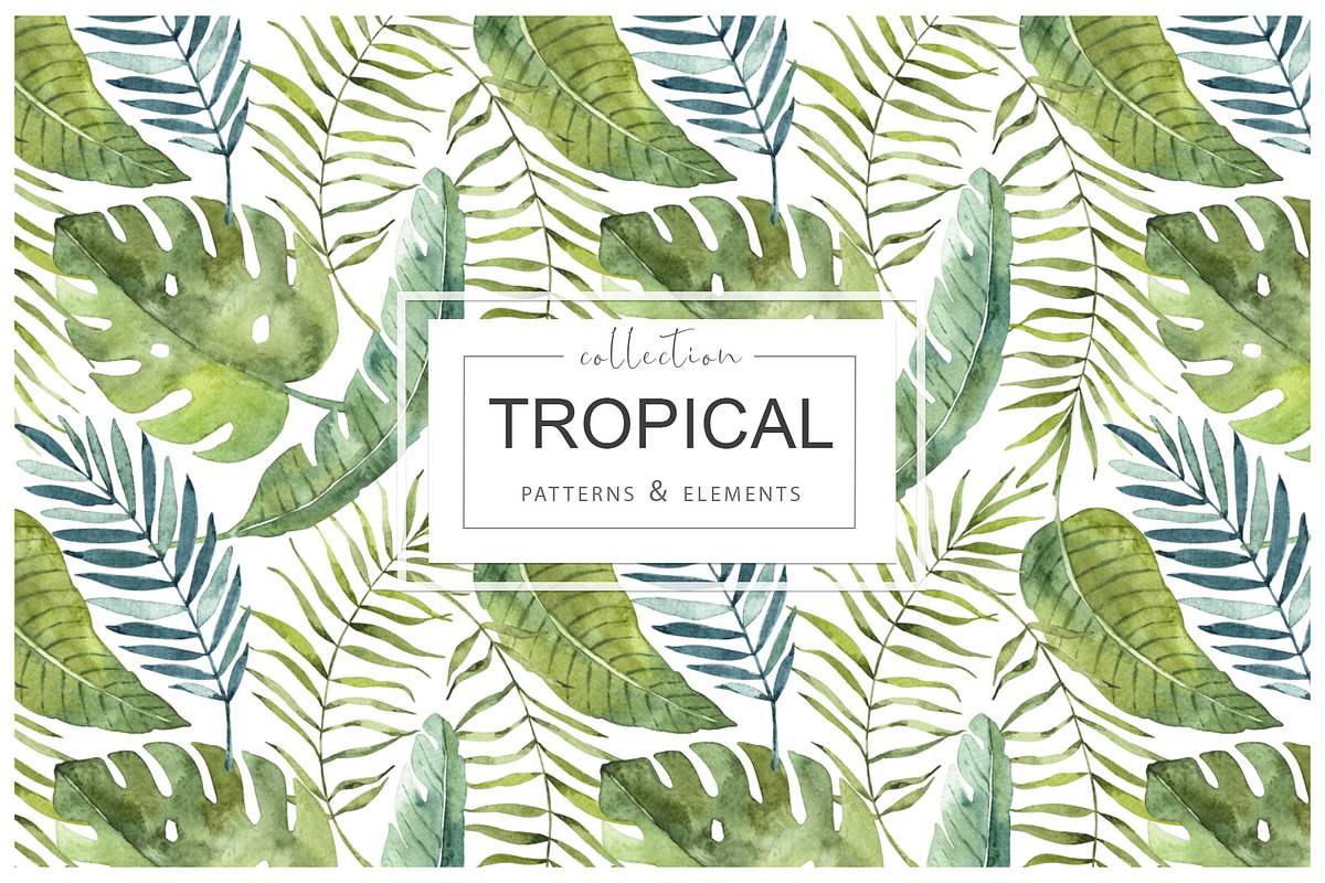 Tropical watercolor collection., a Pattern Graphic by BrushArtDesigns (Photo 2 of 13)