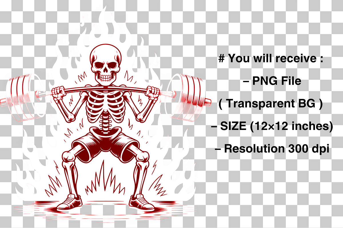 Skeleton Deadlift PNG, Gym PNG, a Graphic by Clipart Bloom (Photo 2 of 2)