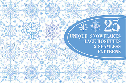 Snowflakes collection.Winter pattern