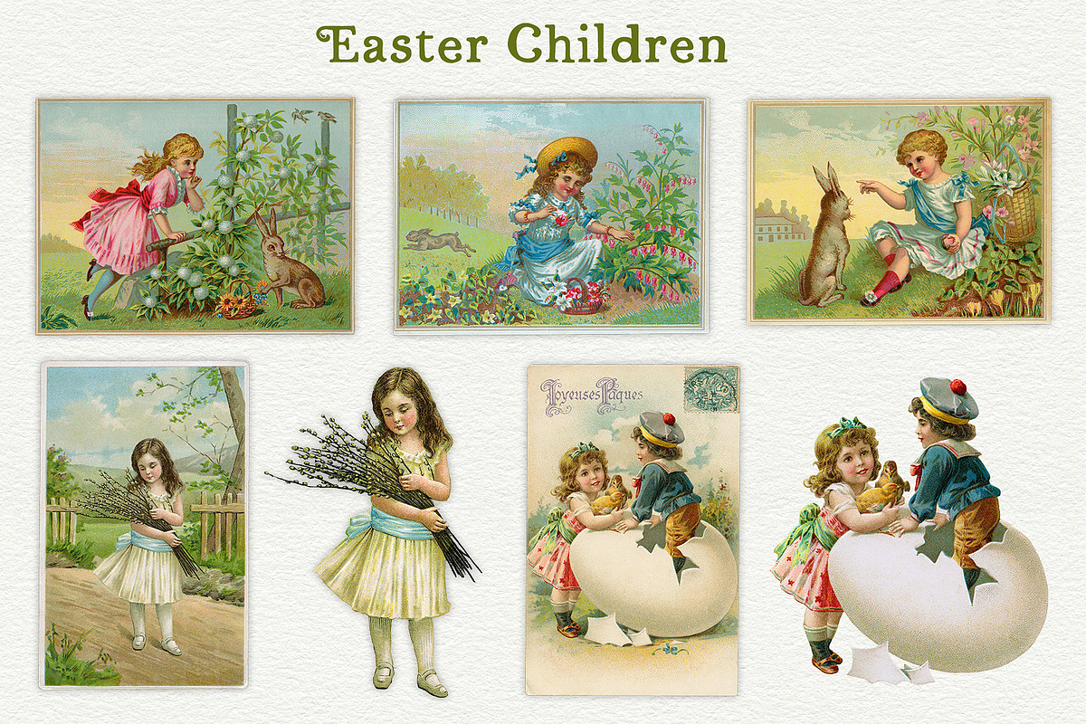 Vintage Easter Illustrations, a Seasonal Illustration by French Kiss Collections (Photo 5 of 16)