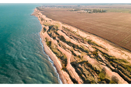 Panoramic seascape over a sandy, a Nature Photo by vitaliymateha photography