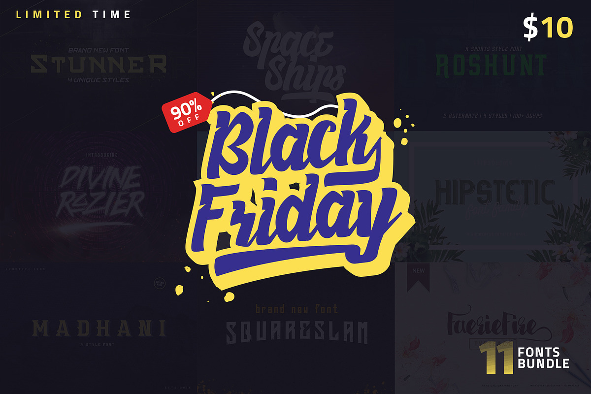 1 Fonts less than $1! Black Friday