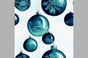 Blue Christmas Decorations. Seamless