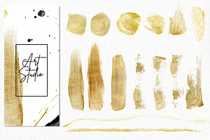 Modern Black & Gold Watercolor Set