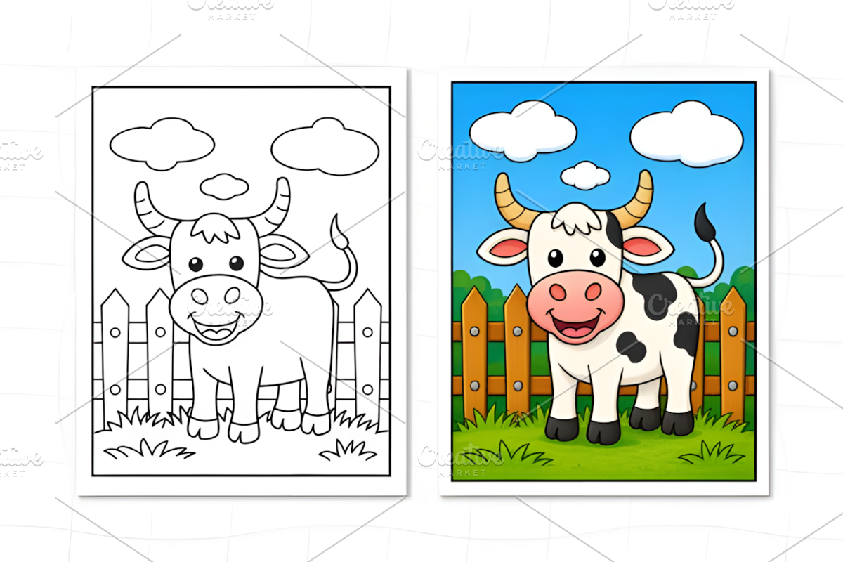 Farm Animals Coloring Pages for Kids, an Animal Illustration by Coco Bloom (Photo 3 of 8)