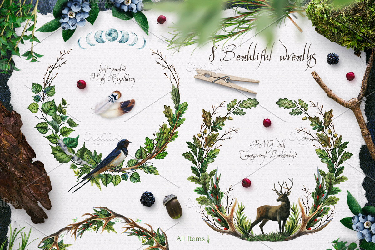 Beltane Fires Watercolor Collection, an Illustration by Fluffy Unicorn (Photo 7 of 13)