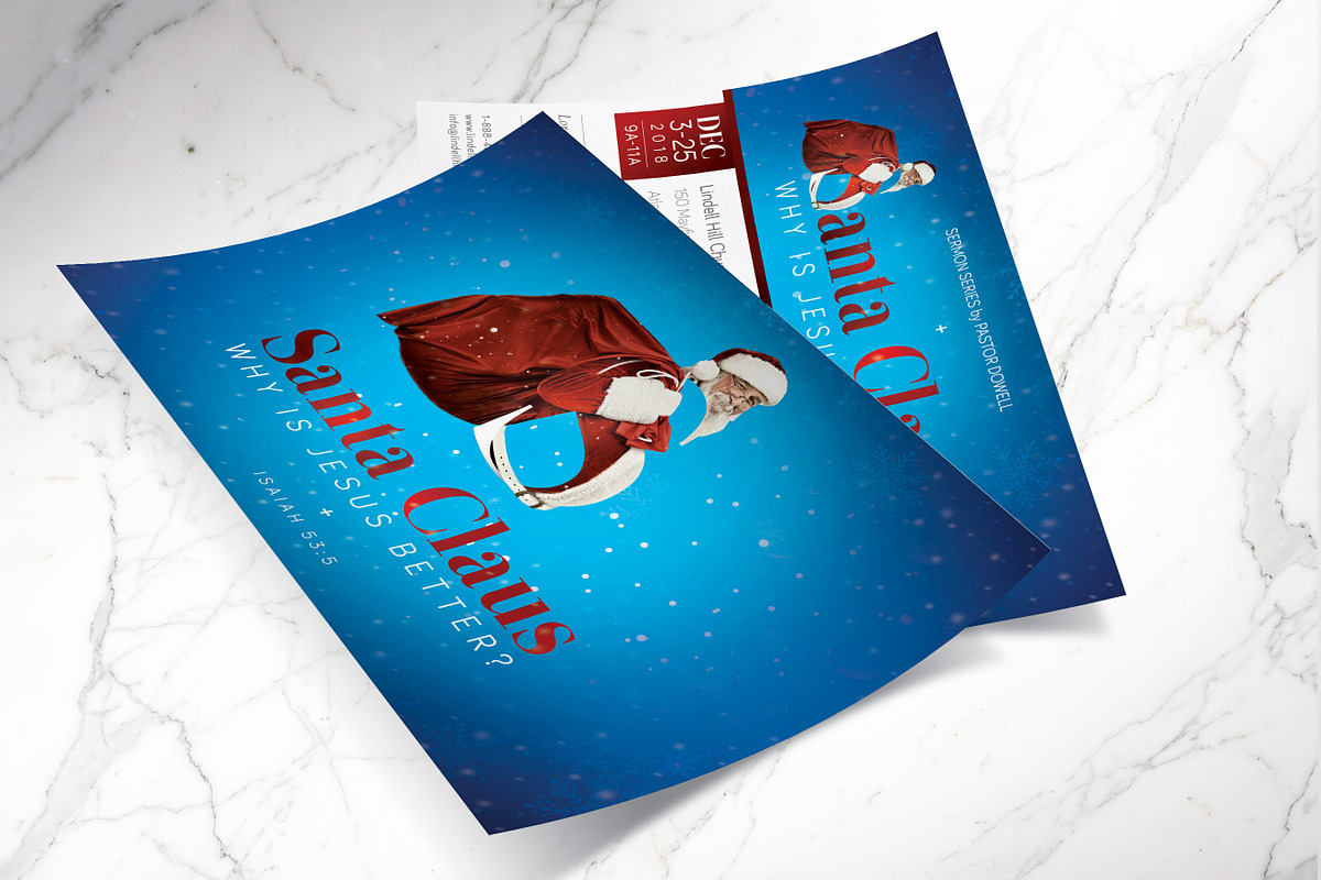 Santa Christmas Sermon Postcard PSD, an Invitation Template by Godserv Designs (Photo 6 of 11)