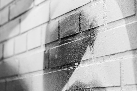 Black and White Graffiti Mural