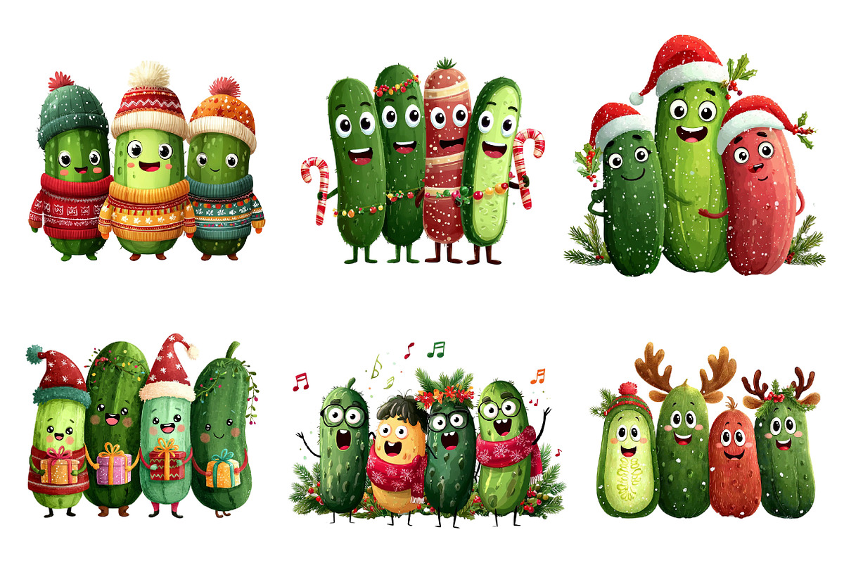 Christmas Pickles Clipart, an Illustration by Dream Creation (Photo 2 of 6)