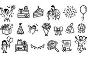 Birthday Celebration Icon Set, an Illustration by designvectx (Thumbnail 2 of 3)