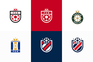 Set of Football Badge with shield, a Branding & Logo Template by Lucky Creative