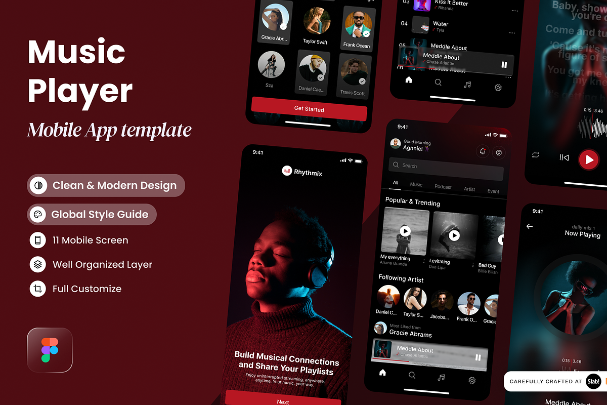 Rhythmix - Music Player Mobile App, an App Template by SLAB! Design (Photo 1 of 4)