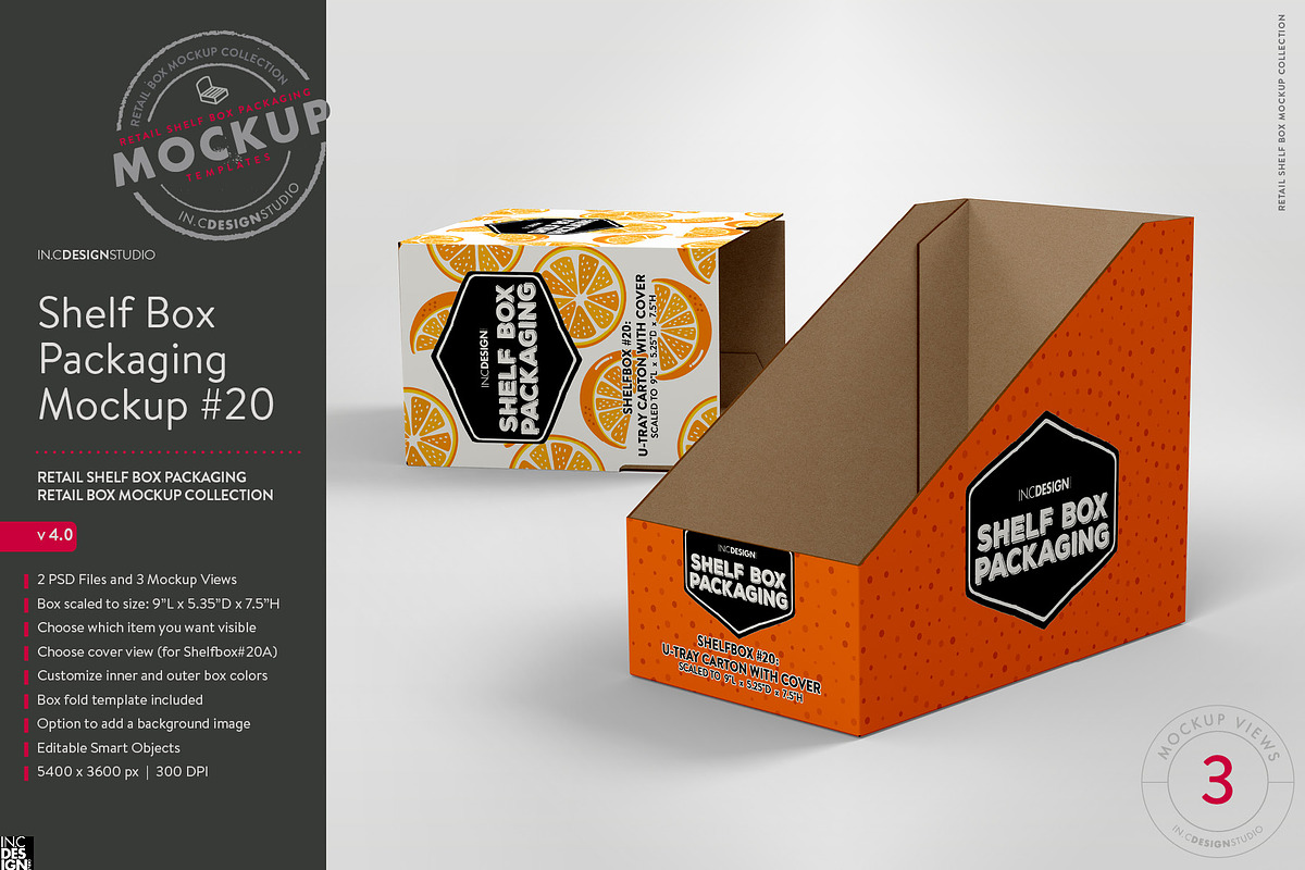 Retail Shelf Box 20 Packaging Mockup, a Packaging Mockup by INCDesign (Photo 1 of 6)