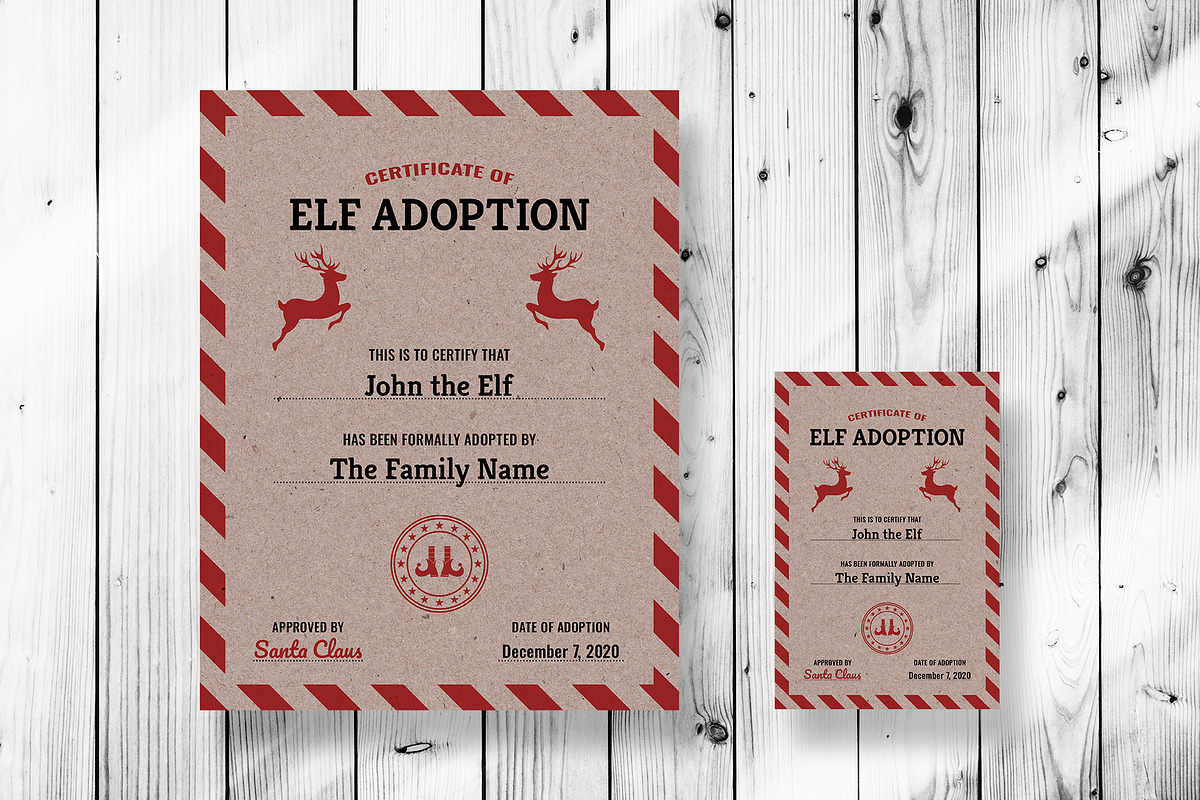 Vintage Elf Adoption Certificates, a Card Template by P.F. Creative Lab (Photo 1 of 2)