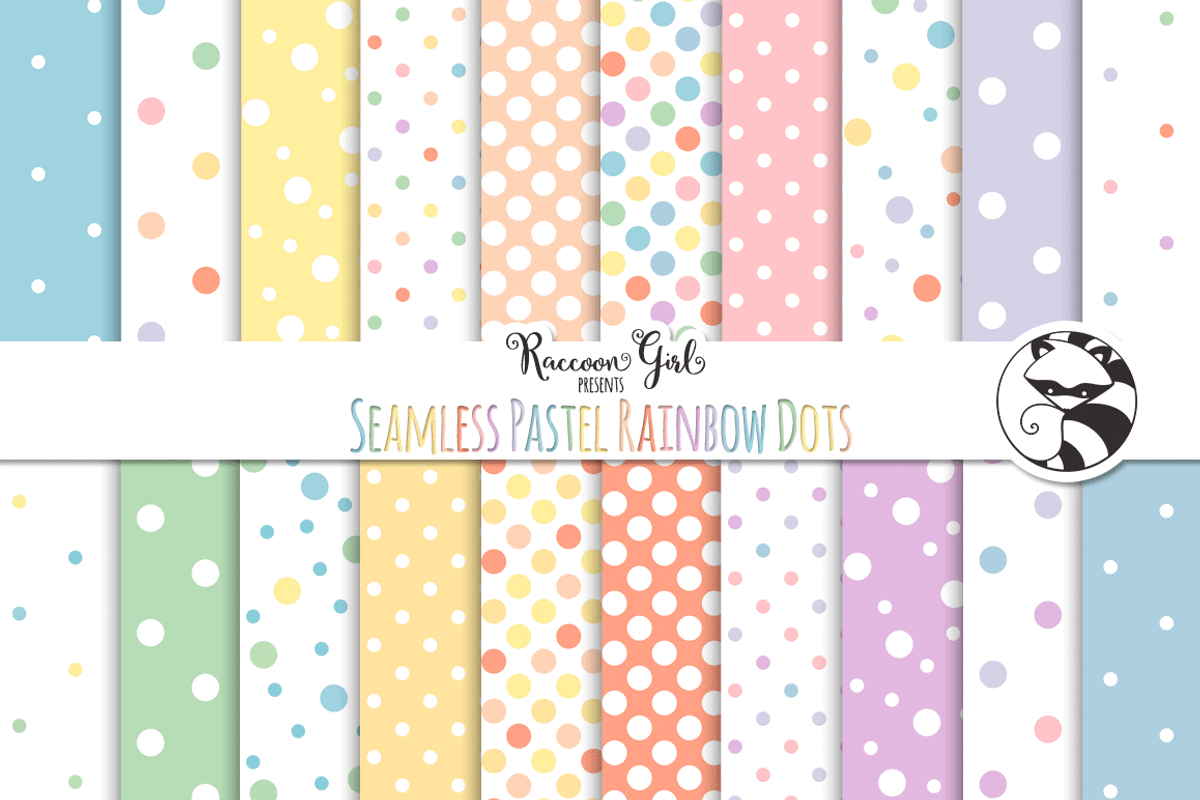 Seamless Pastel Rainbow Polka Dots