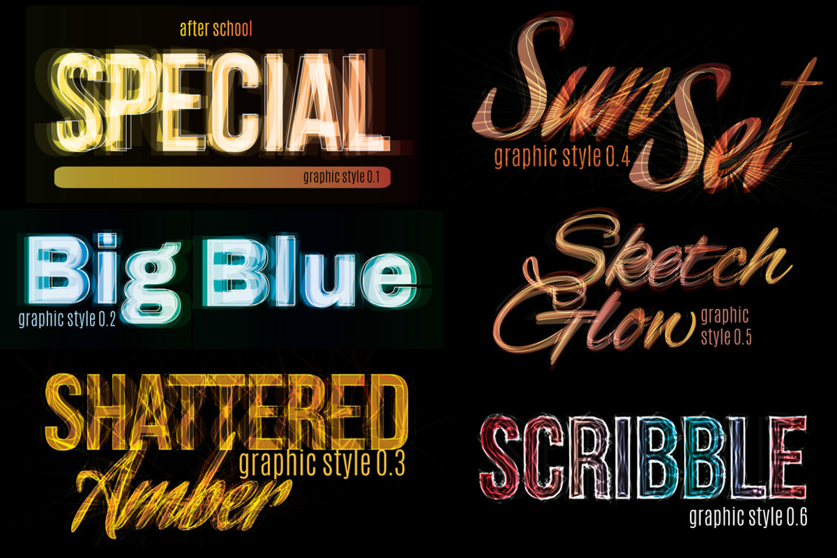 Vector Light Effect Graphic Styles preview 2