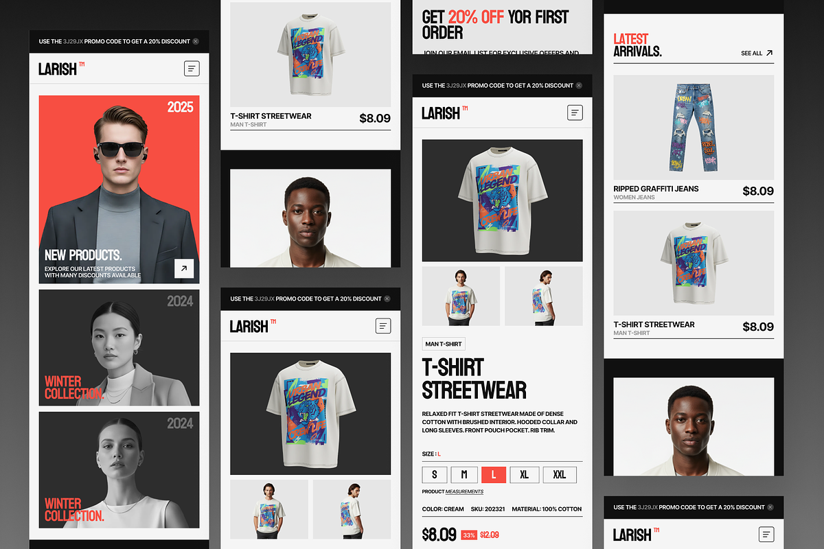 Larish - Fashion E-Commerce Website, a Landing Page Template by SLAB! Design (Photo 4 of 5)
