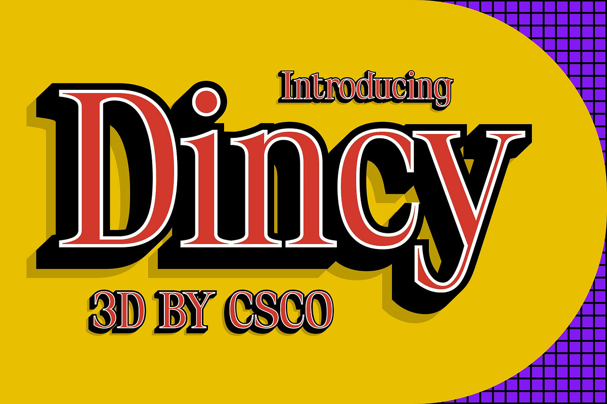 Dincy 3D, a Sans Serif Font by Craft Supply Co. (Photo 1 of 8)