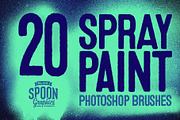 20 Spray Paint Photoshop Brushes, a Brush Add-On by Spoon Graphics (Thumbnail 1 of 3)