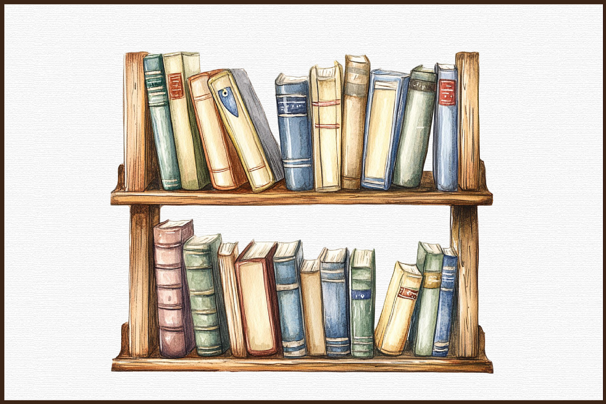 Watercolor Vintage Books Clipart PNG, an Illustration by Sublimation Artist (Photo 3 of 6)