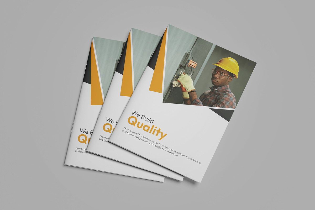 Construction Bifold Company Profile, a Brochure Template by VectStock (Photo 2 of 5)