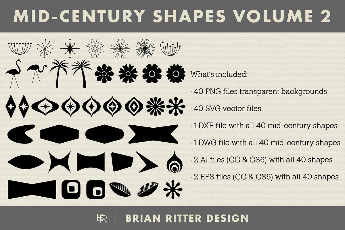Mid-Century Shapes - Volume 2, an Object Graphic by Brian Ritter Design (Photo 2 of 2)