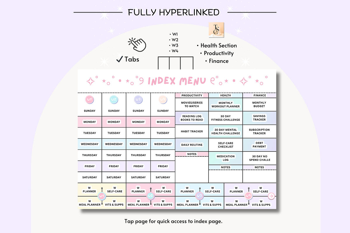 Yellow Pastel Digital Planner preview 4