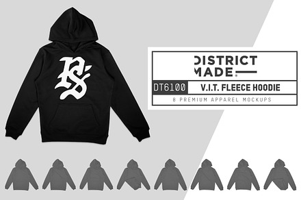 District Made DT6100 VIT Hoodie, a Hoody Mockup by Pixel Sauce™
